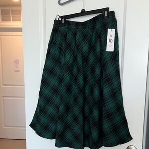 Green Plaid Women's Skirt
